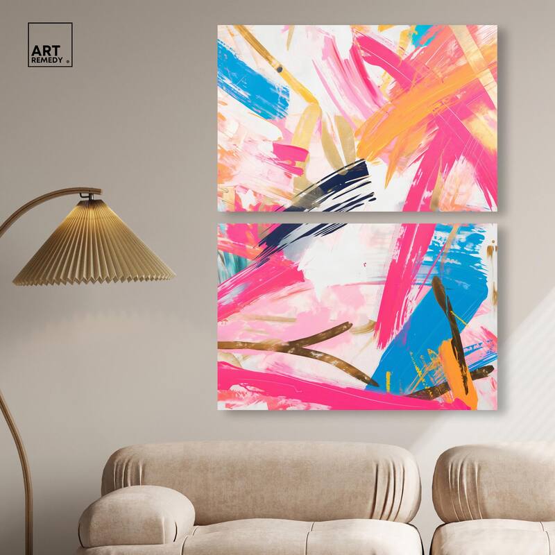 Language Spontaneity II Canvas Set of 2 by Art Remedy, Gallery Wrapped