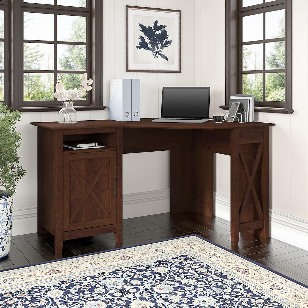Bush Furniture Key West 54W Corner Computer Desk with Storage