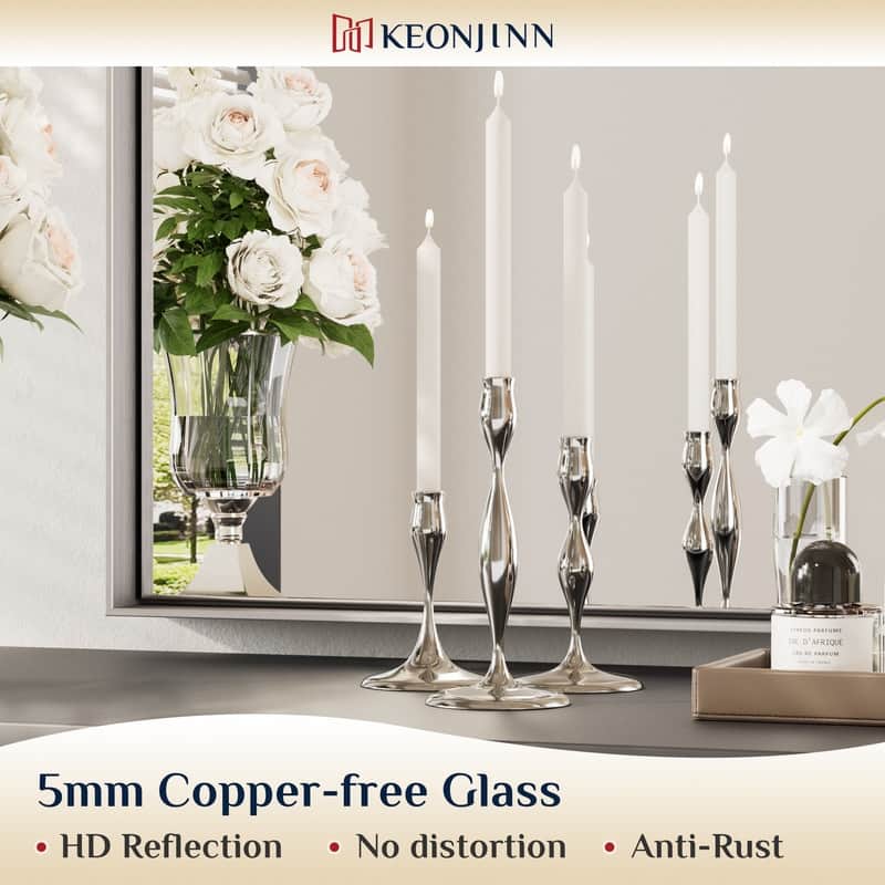 Keonjinn Aluminum Framed Wall Mount Bathroom Vanity Mirror