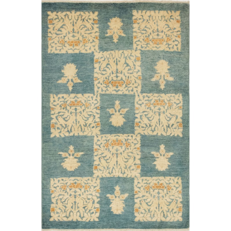 Noori Rug Fine Chobi Heidi Blue/Ivory Rug - 4'1" x 6'2"
