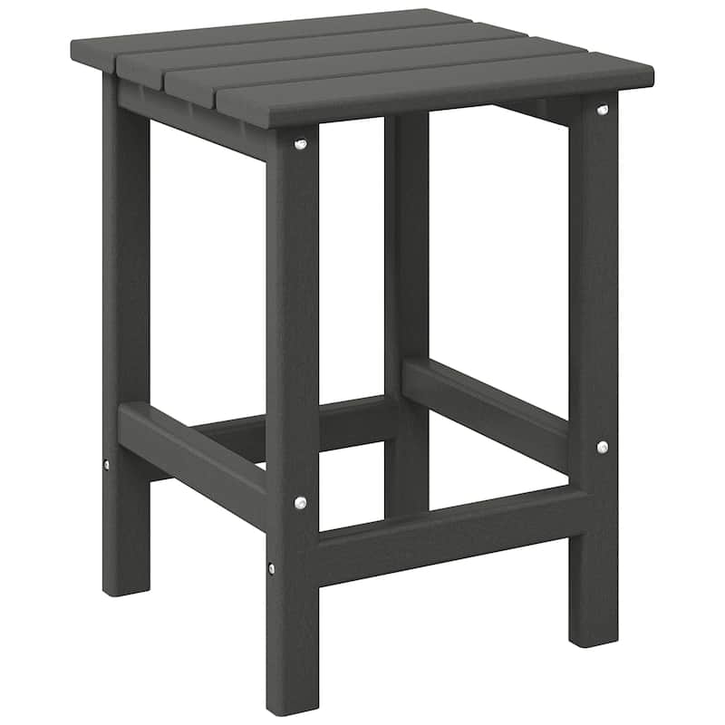 Laguna Hdpe All Weather Outdoor Patio Square Side Table - Gray