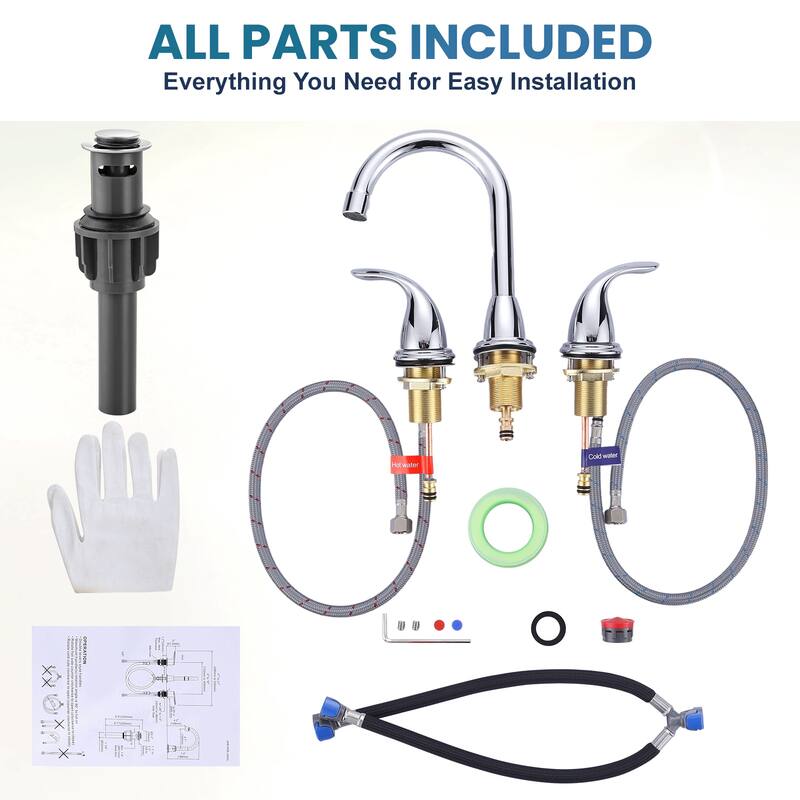 WOWOW 8 in. Widespread Double Handle Bathroom Faucet