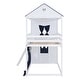 preview thumbnail 29 of 28, Playhouse Design Twin over Twin Wood Bunk Bed with Elegant and Elaborated Windows, Sills and Tent, Space-saving, Pink+White