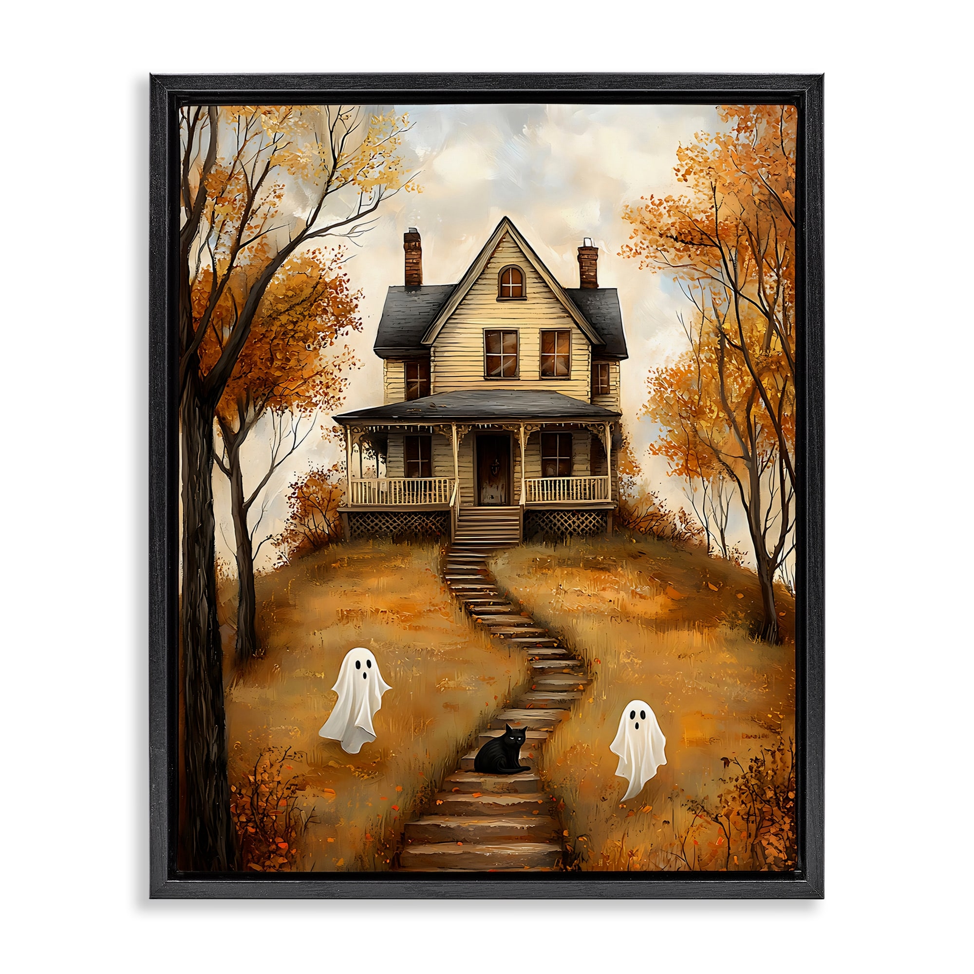 Stupell Cozy Halloween House Framed Floater Canvas Wall Art Design By Creative Studio