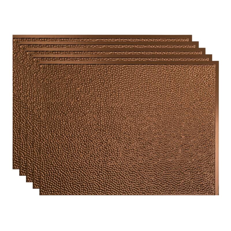 FASÄDE Hammered Decorative Vinyl Backsplash Panel - 5 Pack - Oil Rubbed Bronze