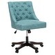 preview thumbnail 10 of 9, SAFAVIEH Soho Tufted Linen Swivel Adjustable Office Chair - 25.2" x 27.2" x 33.9"