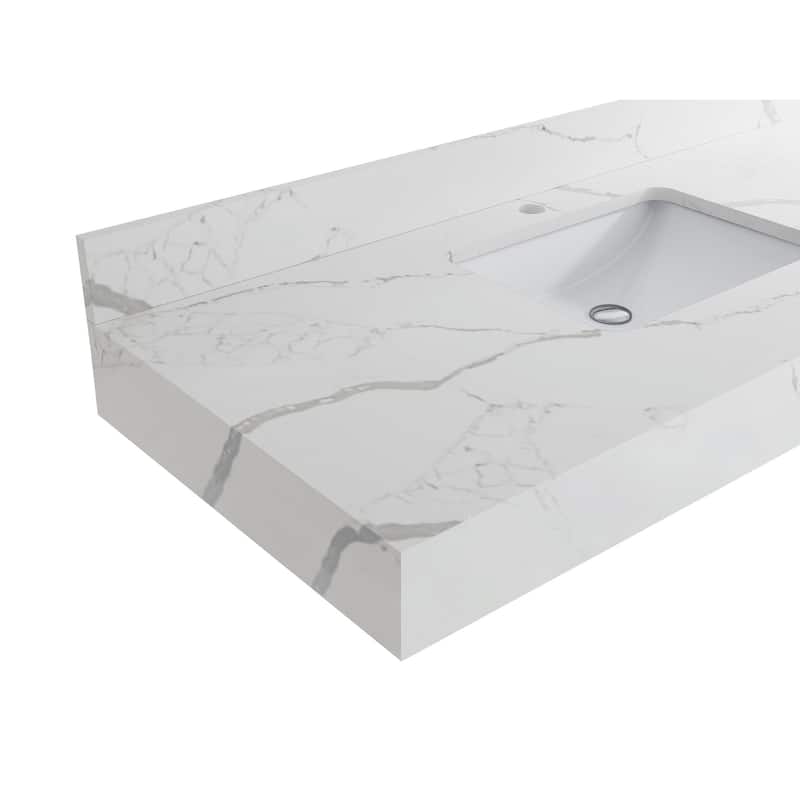 Willow Collections 36 in. W x 22 in. D Manhattan Oak Wood Center Sink Bathroom Vanity with Countertop