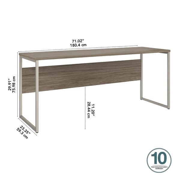 dimension image slide 2 of 10, Hybrid 72W x 24D Computer Table Desk by Bush Business Furniture