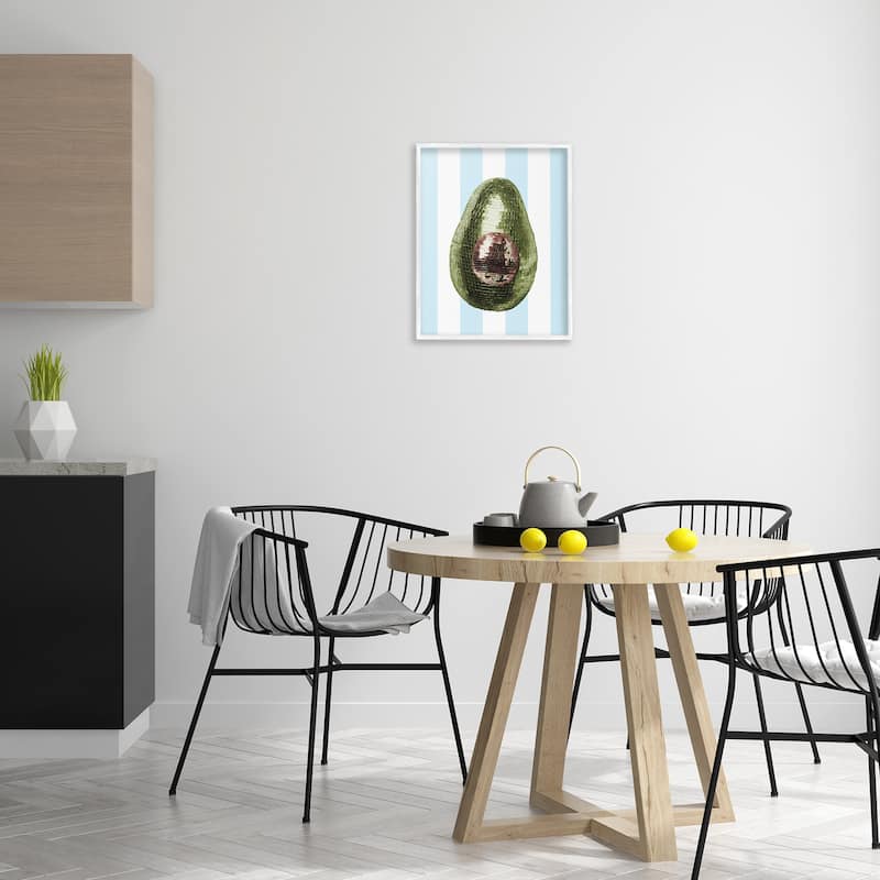 Stupell Disco Avocado on Blue Framed Giclee Art Design By Lil' Rue