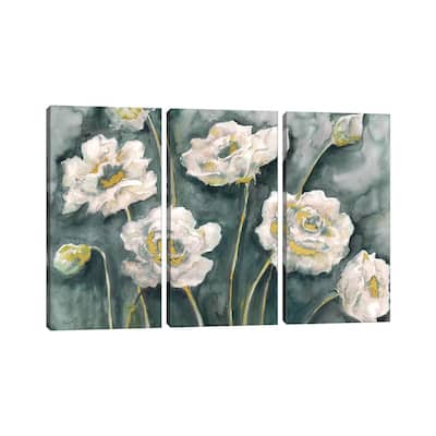 iCanvas "Gray and White Floral Landscape" by Tre Sorelle Studios 3-Piece Canvas Wall Art Set