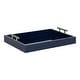 preview thumbnail 114 of 131, Kate and Laurel Lipton Metal Handle Decorative Tray 16.5x12.25x3.25 - Navy/Silver