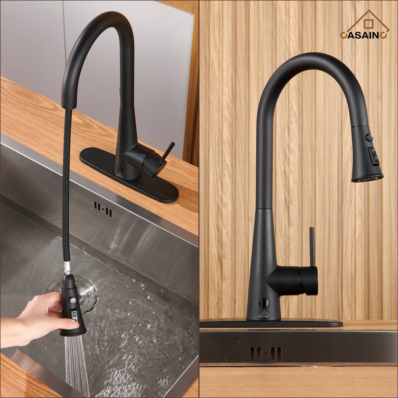 Single Handle Pull Down Sprayer Kitchen Faucet with Touchless Sensor Dual Function