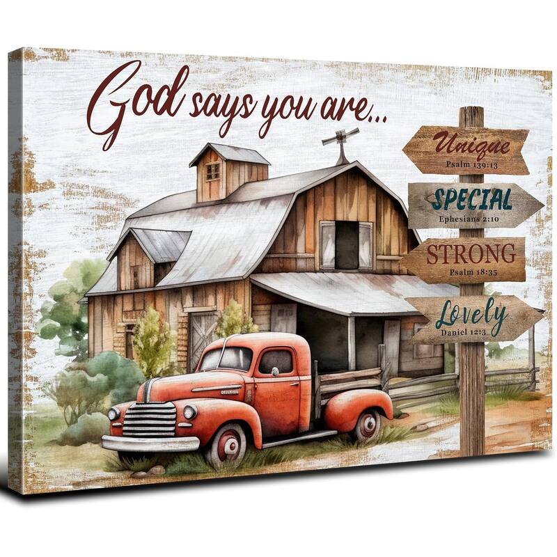 Inspirational Bible Verses Prints Country Artwork - 16 x 12