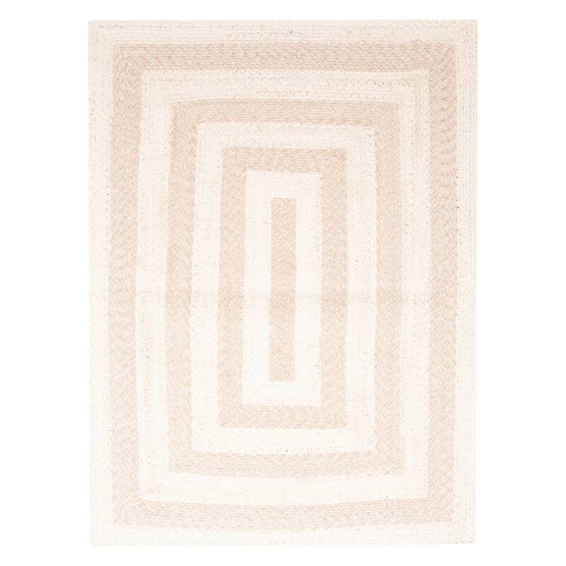 ECARPETGALLERY Braid weave Sienna Beige Wool Rug - 5'4 x 7'3