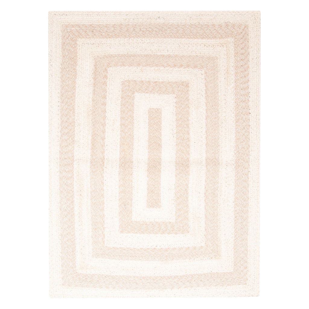 ECARPETGALLERY Braid weave Sienna Beige Wool Rug - 5'4 x 7'3