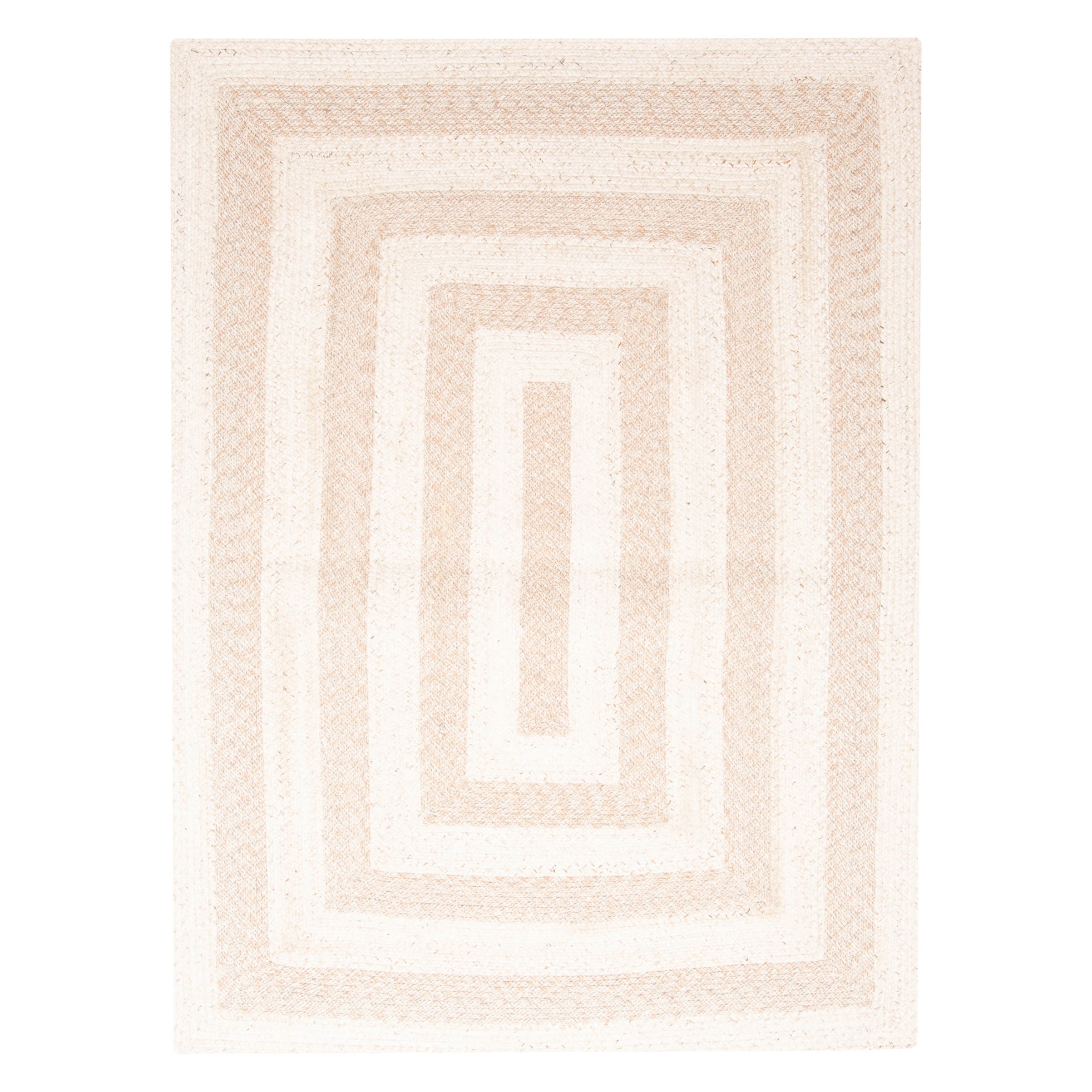 ECARPETGALLERY Braid weave Sienna Beige Wool Rug - 5'4 x 7'3
