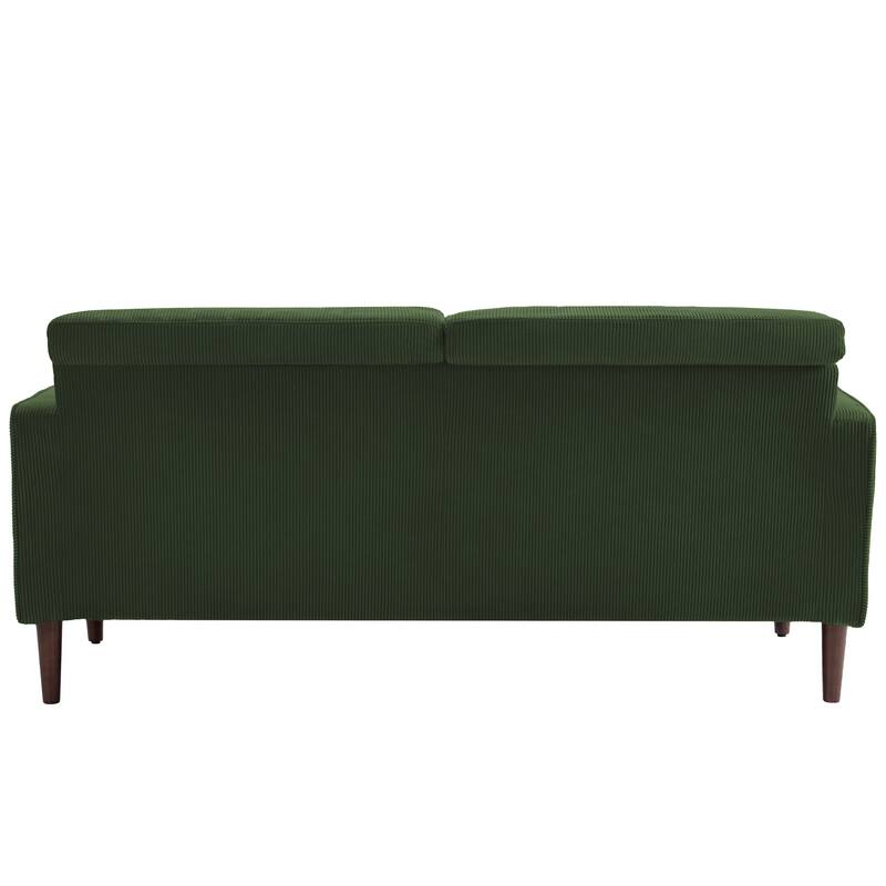 Corduroy 61.9" Loveseat Sofa Square Armrests