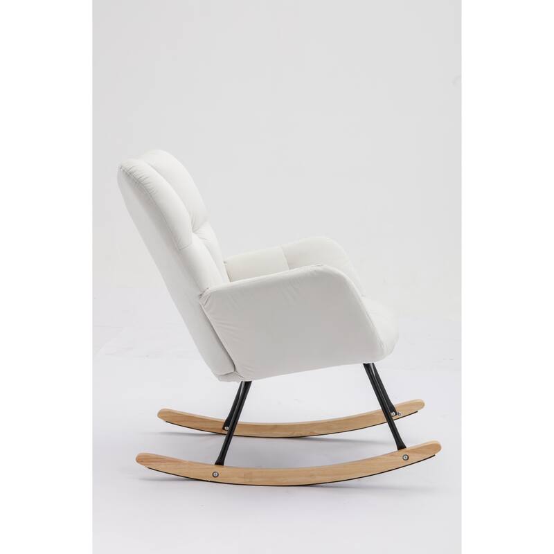 31.5" High Back Buttons Tufted Rocking Chair