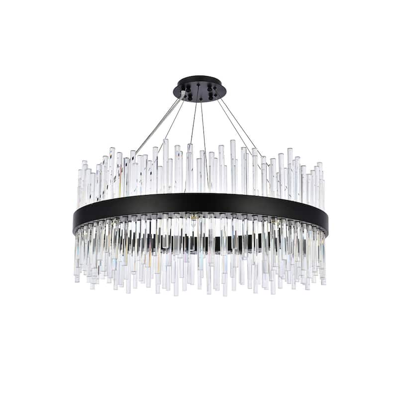 Indigo Home round crystal pendant in black