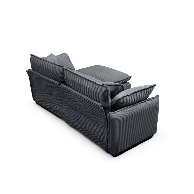 Corduroy Modular Flexible Combinations Sofa Set with Ottoman