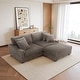 preview thumbnail 33 of 116, Modular Armchair and Ottoman Set with Adjustable Headrest, Flannel Upholstery