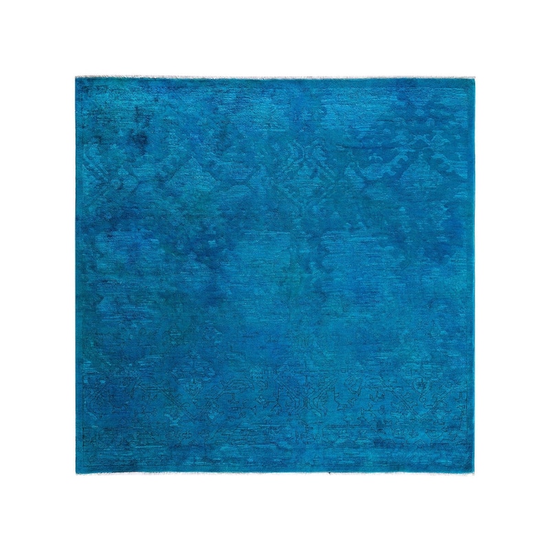 Vibrance One-of-a-Kind Hand-Knotted Area Rug - Blue, 6' 1" x 6' 4" - 6' 1" x 6' 4"
