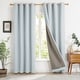 preview thumbnail 8 of 28, Deconovo Linen Blackout Curtains Grommet Drapes for Living Room 2 Panels 52W x 108L - Blue