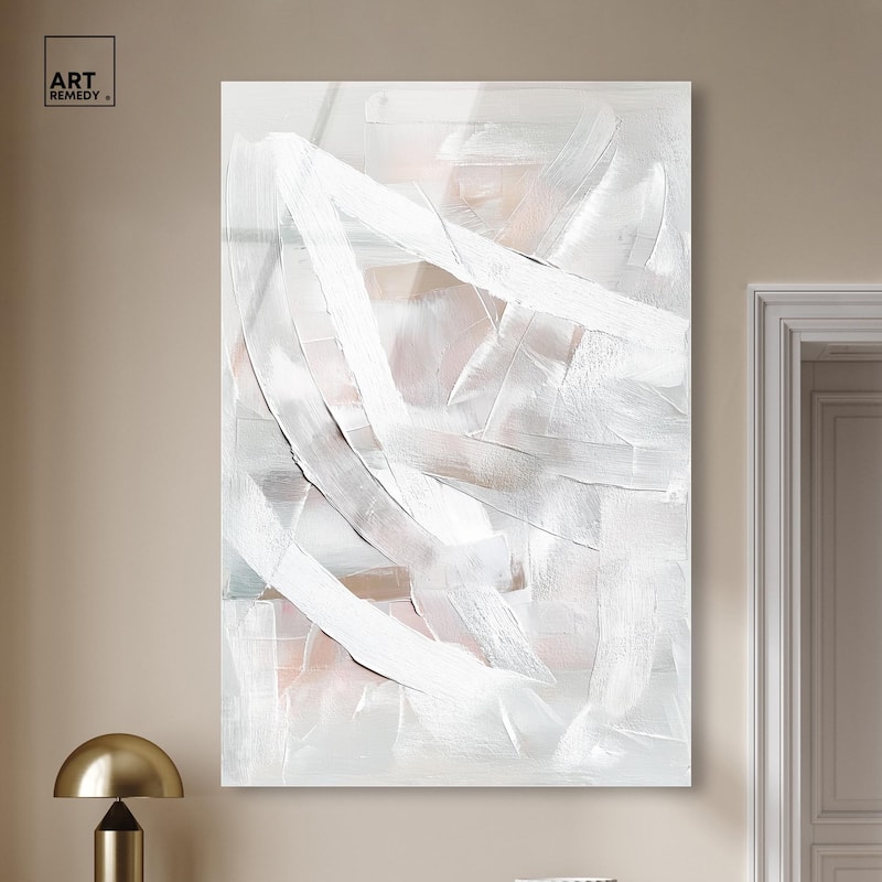 Thick White Texture I Acrylic by Art Remedy, Ready to Hang
