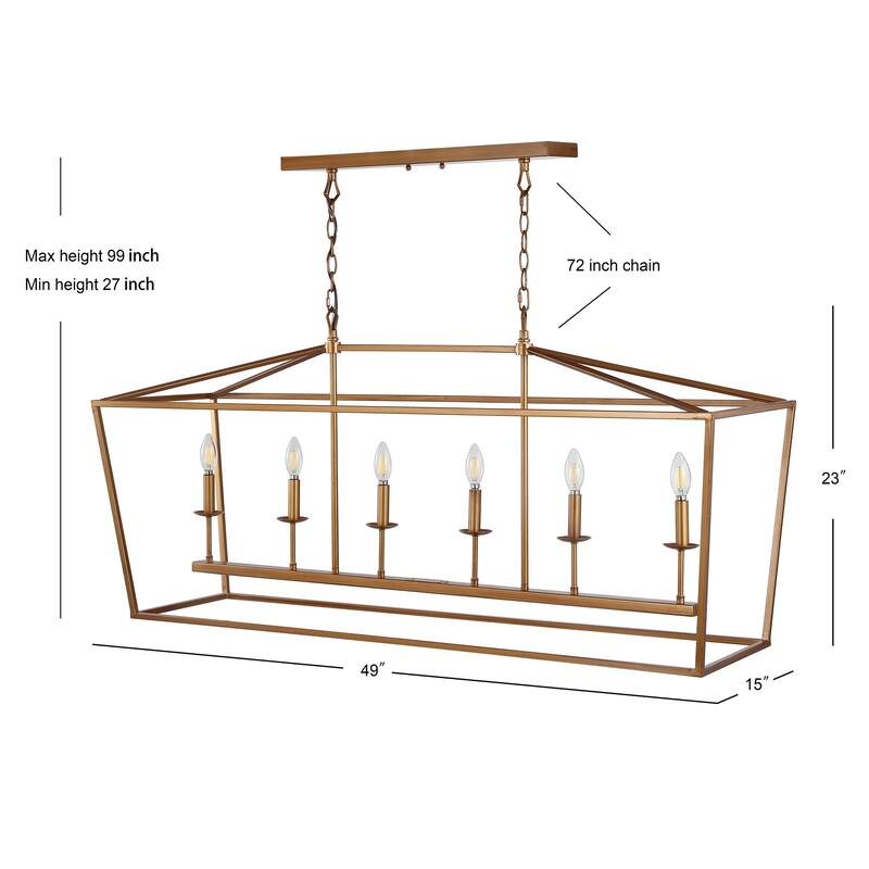 Marion Lantern Metal LED Pendant, by JONATHAN Y