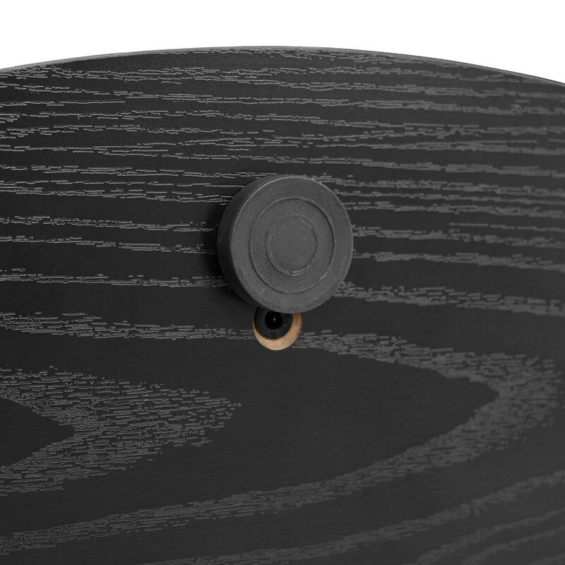 Nesting Coffee Table Set of 2, Modern Storage Coffee Table, Round Tea Table and End Table Set with Sliding Tambour Door