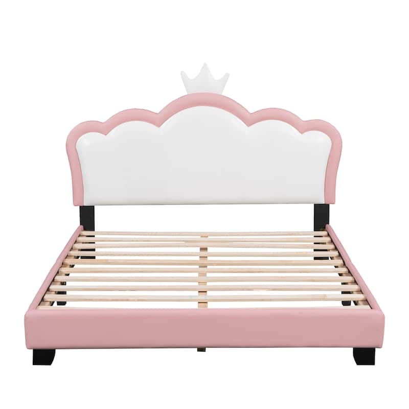 Upholstered Princess Bed with Crown Headboard