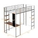 preview thumbnail 8 of 6, Silver Twin Metal Loft Bed with 2 Shelves and one Desk