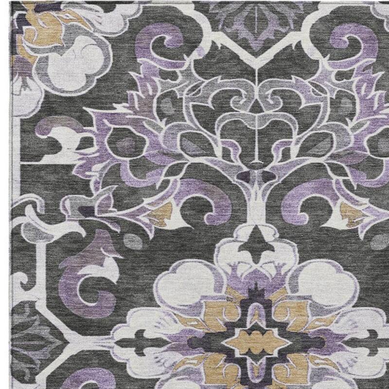 HomeRoots Damask Traditional Rectangle Outdoor Rug