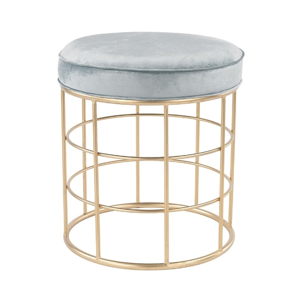 21" Blue and Gold Beverly Glen Accent Stool - N/A