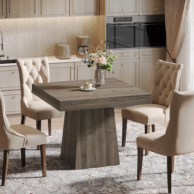 31.5-Inch Square Dining Table for 4, Farmhouse Kitchen Table for Dining Room - 31.5"D x 31.5"W x 29.53"H