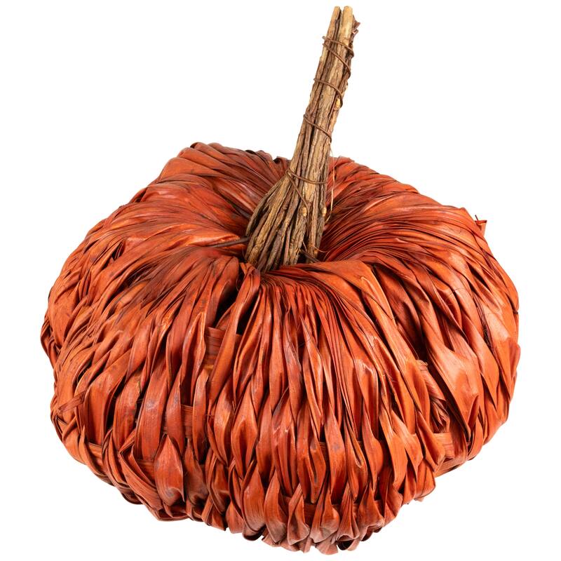 Woven Rattan Fall Harvest Pumpkin Decoration - 8.5"