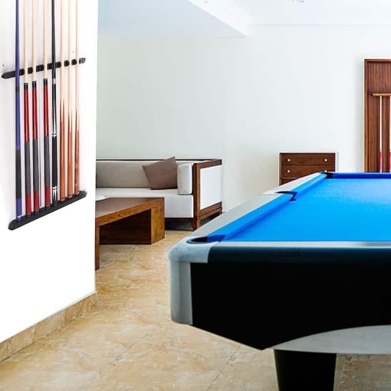 GSE™ 8-Pool Cue Wall Mounting Billiard Cue Rack, 2-Piece Hanging Wall Mounted Pool Cue Stick Holder