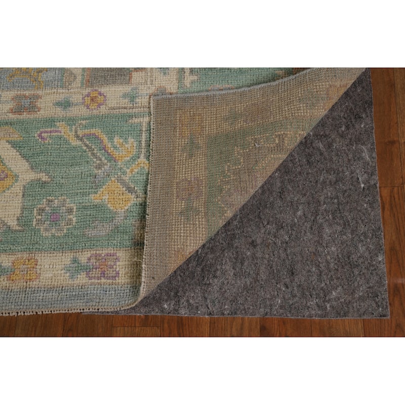 Hand Knotted Oriental 100% Wool Carpet Transitional All-Over Navy Blue & Blues Oushak Area Rug - 10' 2'' X 8' 5''