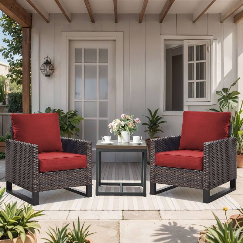 Gymojoy 24"x22"x6" Patio Thick Cushions & Pillows Set - Deep Seat Indoor/Outdoor Water & Fade Resistant