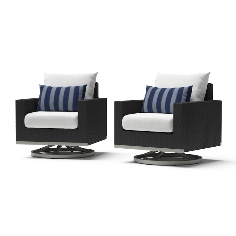 Milo Espresso 2 Piece Sunbrella Outdoor Patio Motion Club Chairs