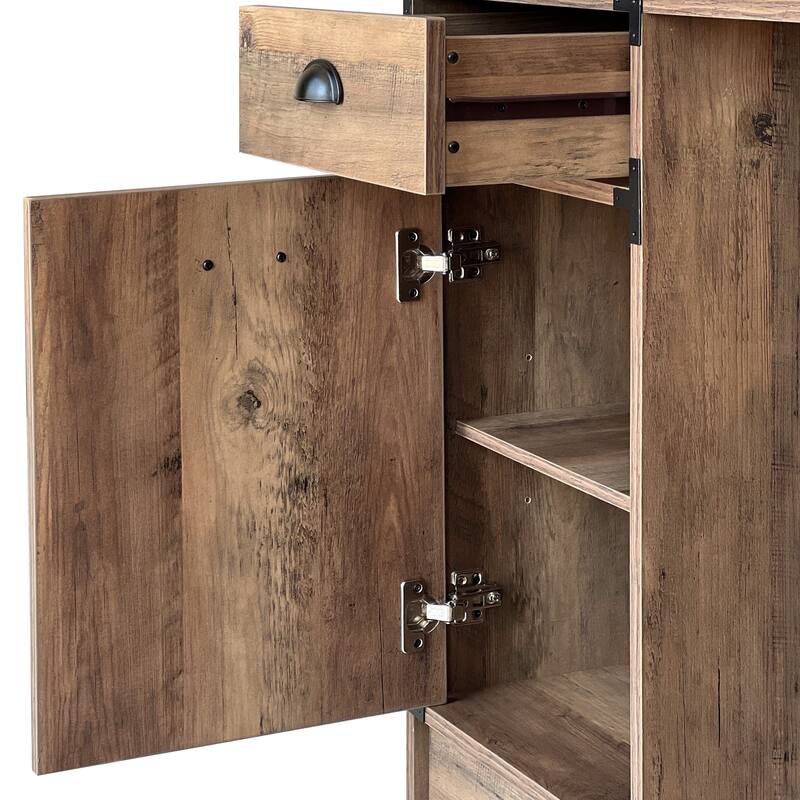 Brunei 59'' Wide 4 Drawer Wood Grain Farmhouse Computer Executive Desk in Rustic Oak