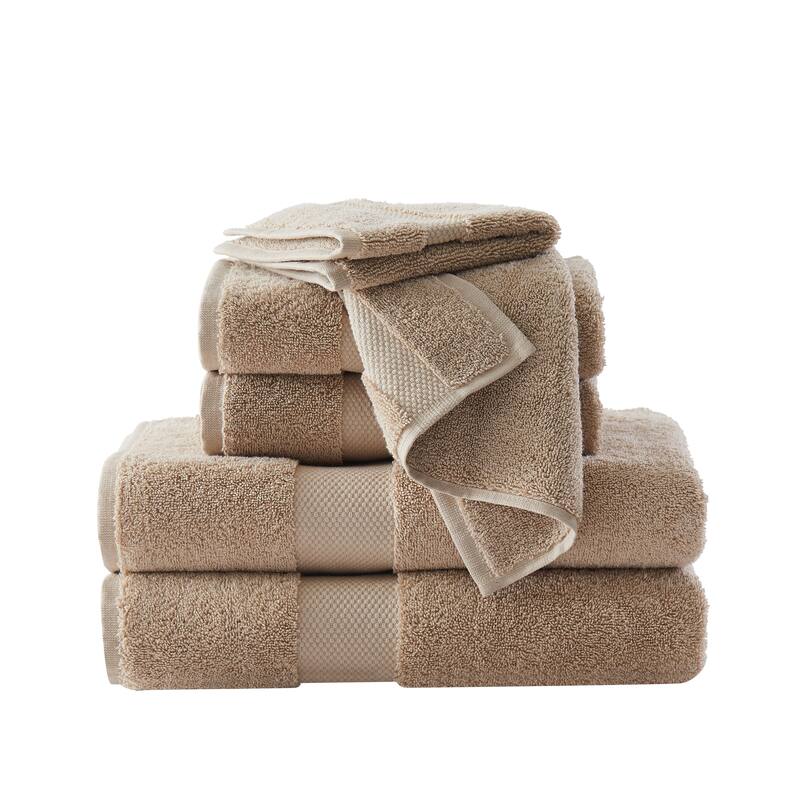 Brooklyn Loom Solid Turkish Cotton 6 Piece Towel Set - Khaki