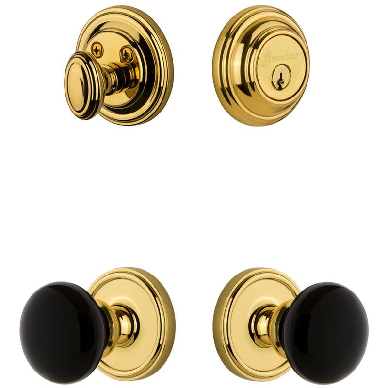 Grandeur Georgetown Solid Brass Rose Single Cylinder Keyed Entry - Lifetime Brass