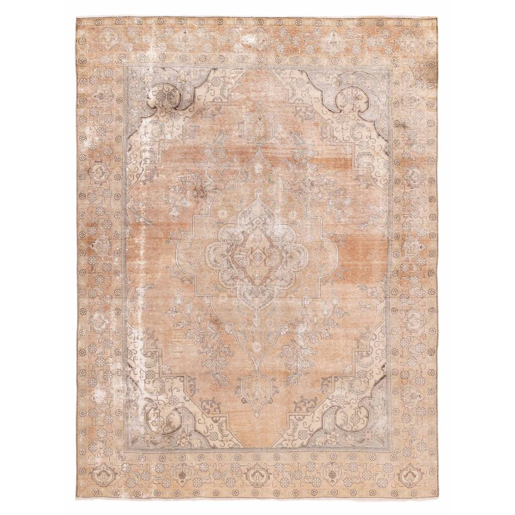 ECARPETGALLERY Hand-knotted Antalya Vintage Brown Wool Rug - 9'1 x 12'3