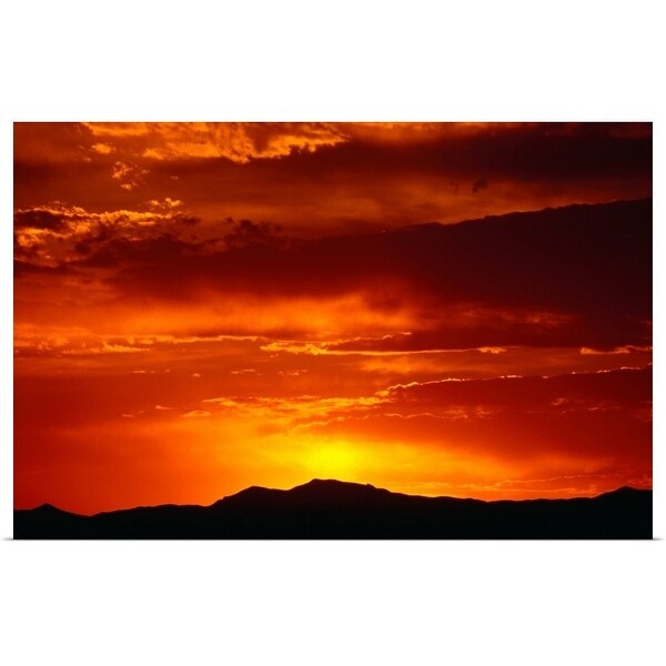"Elephant Butte, Chihuahuan Desert at sunset" Poster Print