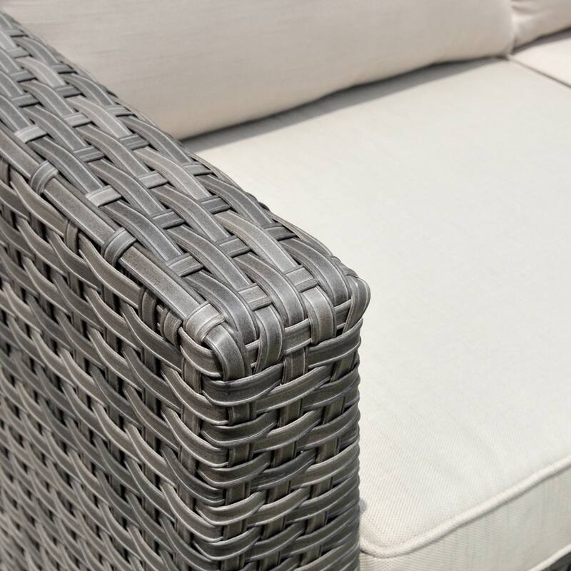 OVIOS Patio Furniture Deep Seat Wicker 9-piece Set