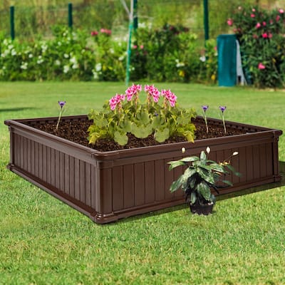 48.5'' Raised Garden Bed Square Plant Box Outdoor Elevated Planter