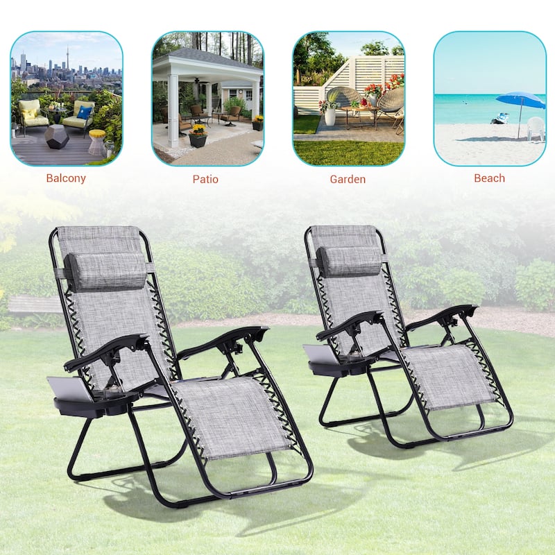 LIVOOSUN Zero Gravity Patio Chairs (Set of 2)