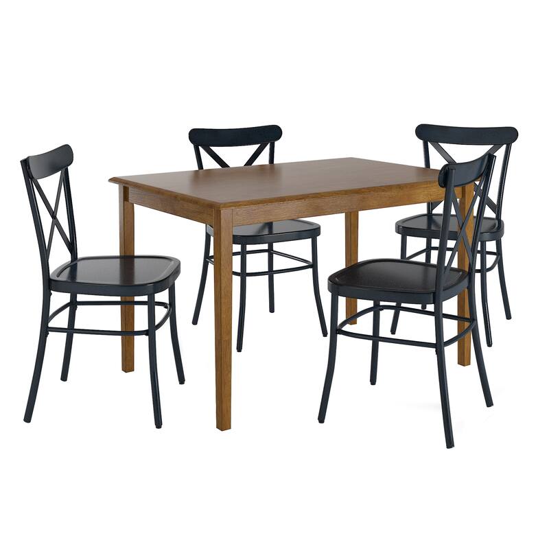 Wilmington II Oak Wood Finish 48" Rectangle Dining Set by iNSPIRE Q Classic