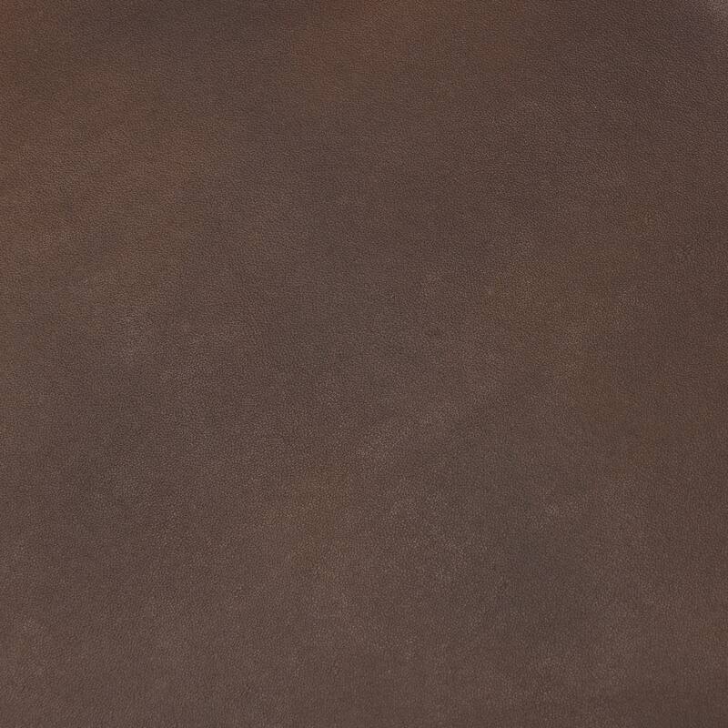 Minara Black Genuine Leather w/ Gold Metal Base 36" Square Ottoman